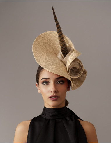 Elegante Sombrero boda invitada perfecta marfil - Pamelas y Tocados para madrinas - 5