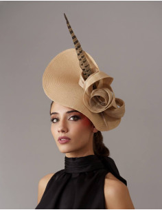 Elegante Sombrero boda invitada perfecta marfil - Pamelas y Tocados para madrinas - 1