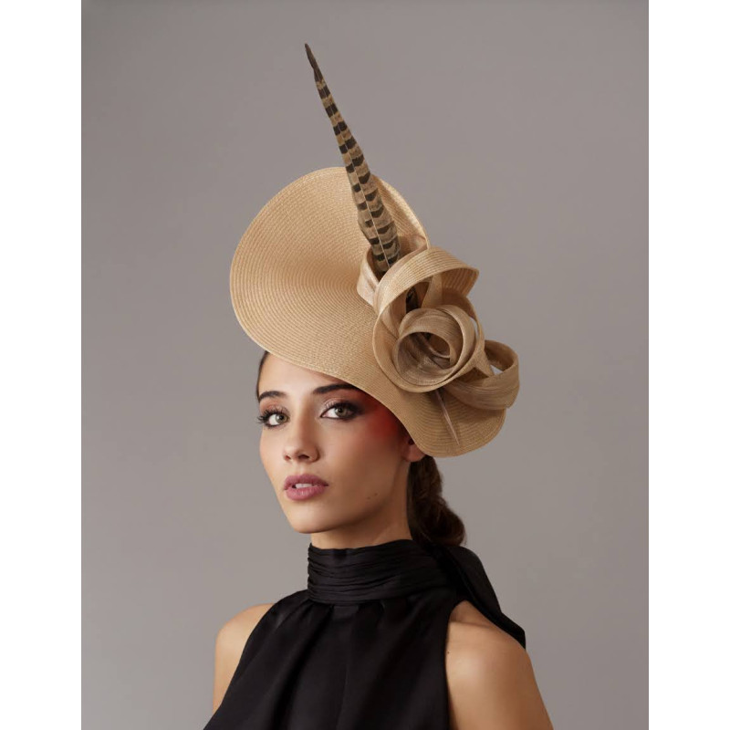 Elegante Sombrero boda invitada perfecta marfil - Pamelas y Tocados para madrinas - 1