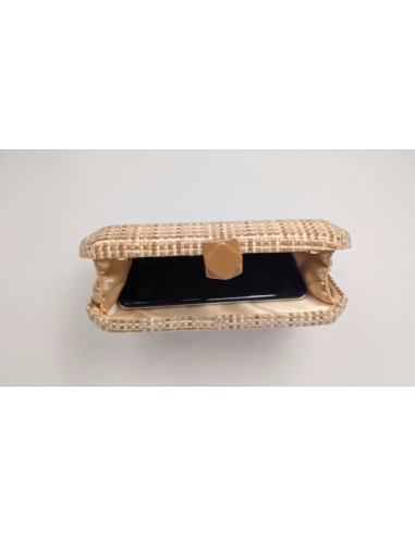 Beige and brown Clutch garden party bag - Clutch bags - 3