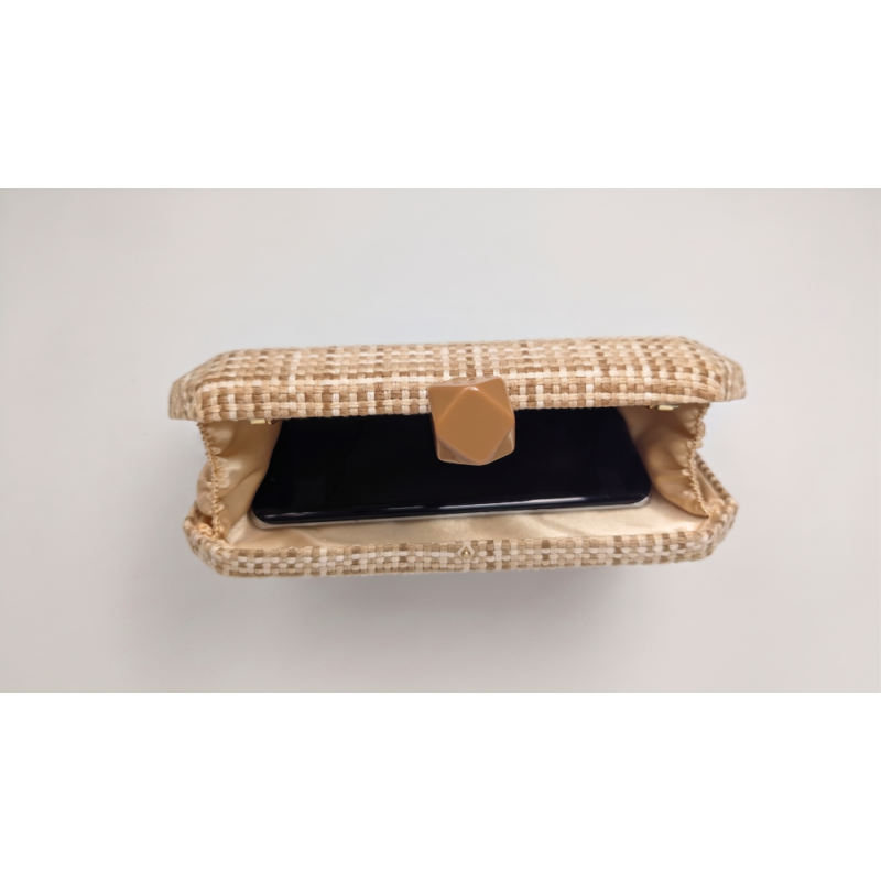 Bolso clutch marrón y beige para madrina de boda - Bolsos de fiesta - 3