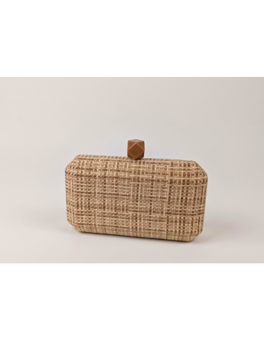 Bolso clutch marrón y beige para madrina de boda - Bolsos de fiesta - 4