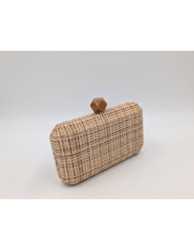 Beige and brown Clutch garden party bag - Clutch bags - 5
