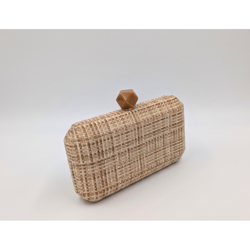 Bolso clutch marrón y beige para madrina de boda - Bolsos de fiesta - 5