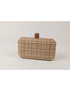 Bolso clutch marrón y beige para madrina de boda - Bolsos de fiesta - 1