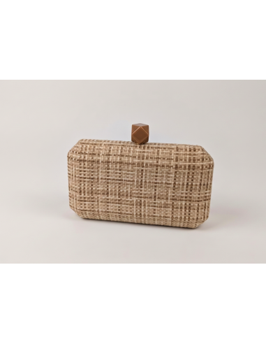 Beige and brown Clutch garden party bag - Clutch bags - 1