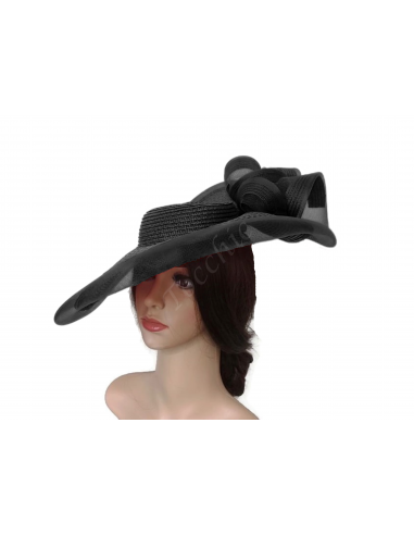 Elegant Black Ascot Races hat woman - Wedding hats for women - 4