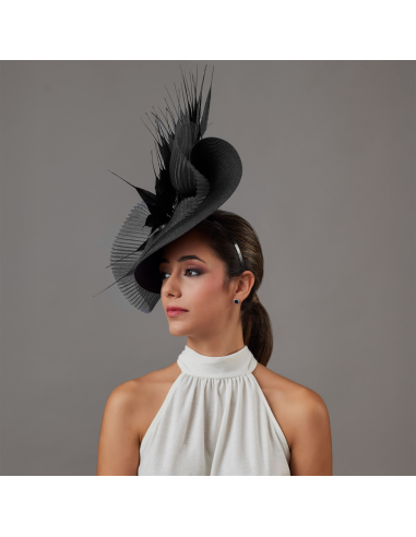 Black Royal Ascot fascinator hat for woman - Wedding hats for women - 3