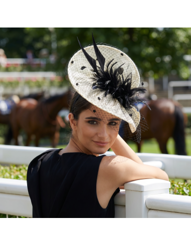 Black and ivory veil races fascinator hat for woman - Wedding hats for women - 5