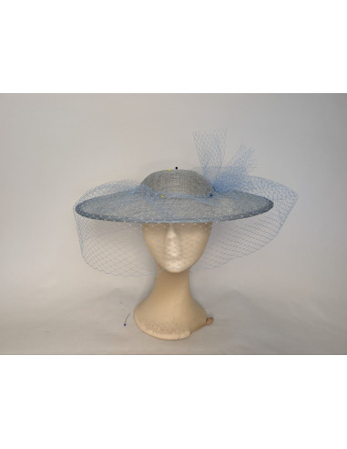 Pamela personalizada de boda azul claro para invitada perfecta - Pamelas y Tocados para madrinas - 1