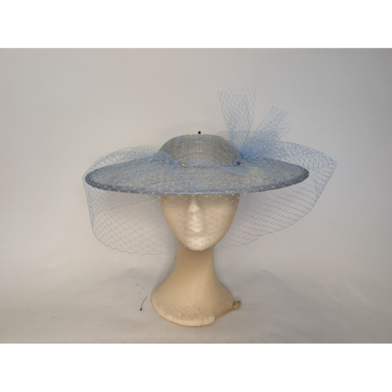 Pamela personalizada de boda azul claro para invitada perfecta - Pamelas y Tocados para madrinas - 1