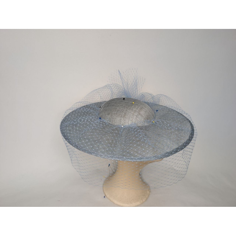 Customized light blue women hat with veil for church wedding - Wedding hats for women - 2 Customized light blue women hat with veil for church wedding - Wedding hats for women - 2