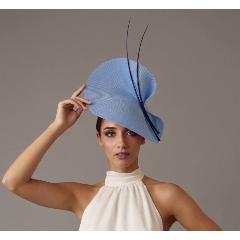 Woman Pale blue fascinator hat for garden weddings - Wedding hats for women - 1 Woman Pale blue fascinator hat for garden weddings - Wedding hats for women - 1
