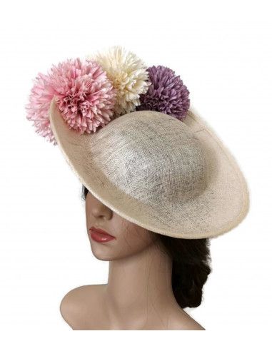 Original tocado de boda con flores invitada - Sombreros y Tocados para bodas de mañana - 5