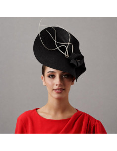 Groom's mother's wedding hat black and ivory - Wedding hats for women - 1