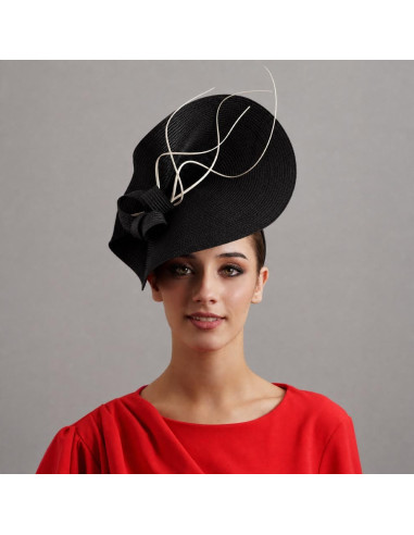 Groom's mother's wedding hat black and ivory - Wedding hats for women - 5