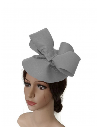 Sombrero de fieltro gris para boda - Pamelas y Tocados para madrinas - 4