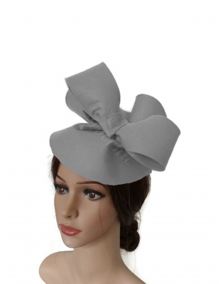 Sombrero de fieltro gris para boda - Pamelas y Tocados para madrinas - 4 Sombrero de fieltro gris para boda - Pamelas y Tocados para madrinas - 4