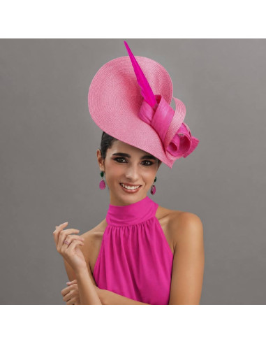 Kentucky Derby fascinator for ladies fuchsia pink - Wedding hats for women - 4