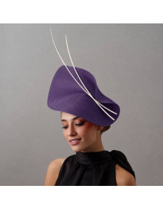 Purple Royal Ascot hat for woman - Wedding hats for women - 1 2