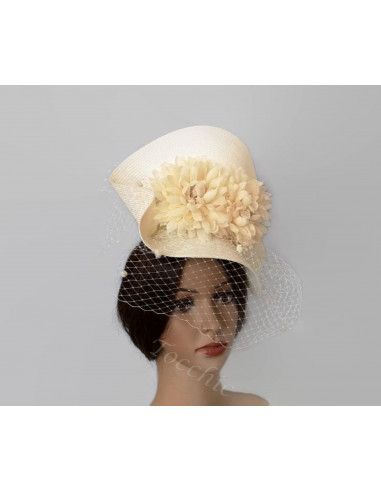 Tocado de novia marfil con velo - Tocados de novia - 5