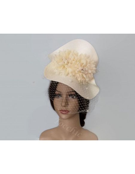 Ivory wedding veil hat for brides - Bridal Hats & Fascinators - 6