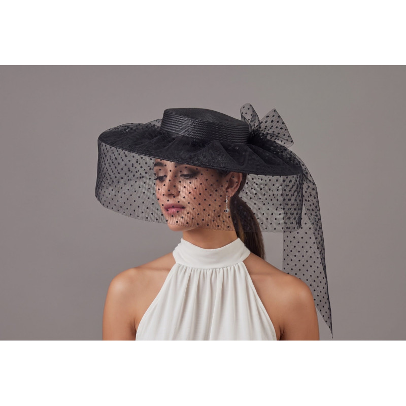Black veil funeral hat for church - Shop - 4 Black veil funeral hat for church - Shop - 4