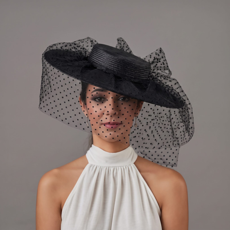 Black veil funeral hat for church - Shop - 3 Black veil funeral hat for church - Shop - 3