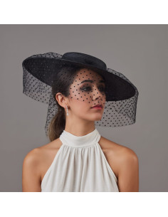 Black veil funeral hat for church - Shop - 1 2
