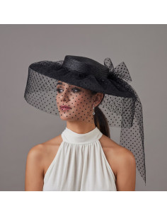 Black veil funeral hat for church - Shop - 1