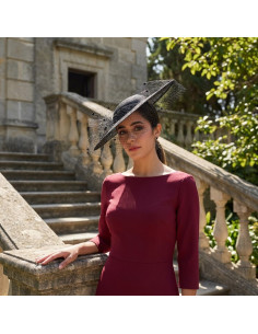 Black women hat with veil for church - Wedding hats for women - 1 2