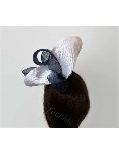 Navy blue and white Kentucky derby hat for woman - Wedding hats for women - 5 Navy blue and white Kentucky derby hat for woman - Wedding hats for women - 5
