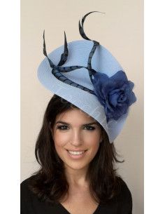 Pale blue fascinator with feathers - Wedding hats for women - 1