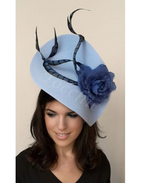 Tocado azul añil con plumas - Pamelas y Tocados para madrinas - 2 Tocado azul añil con plumas - Pamelas y Tocados para madrinas - 2