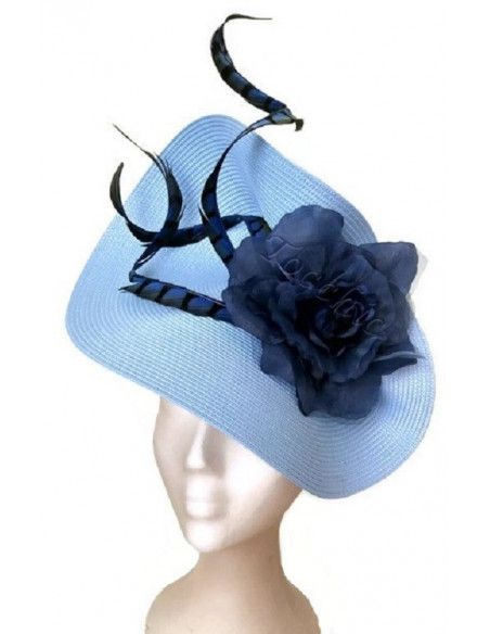 Pale blue fascinator with feathers - Wedding hats for women - 4 Pale blue fascinator with feathers - Wedding hats for women - 4