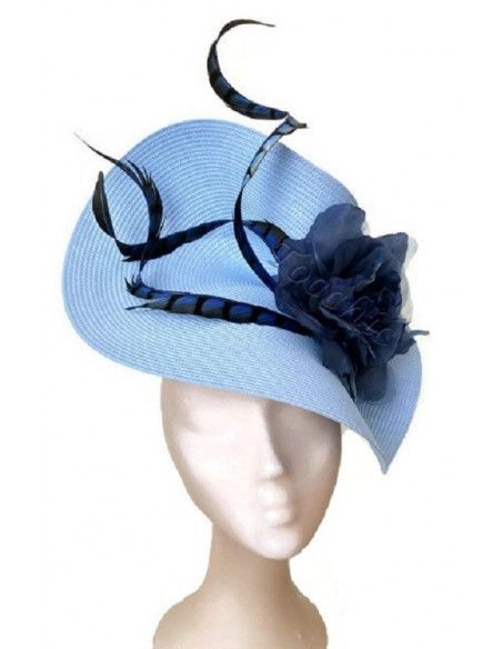 Pale blue fascinator with feathers - Wedding hats for women - 5 Pale blue fascinator with feathers - Wedding hats for women - 5