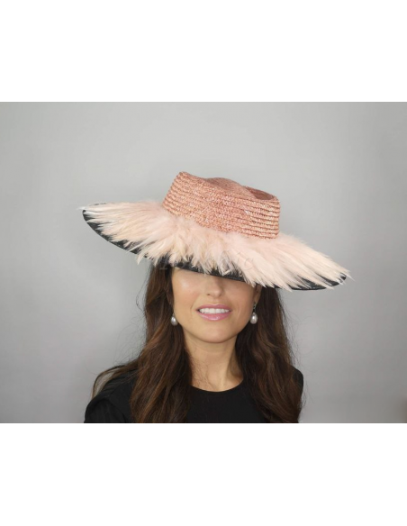 Elegant groom mother wedding hat black and nude pink - Wedding hats for women - 3 Elegant groom mother wedding hat black and nude pink - Wedding hats for women - 3