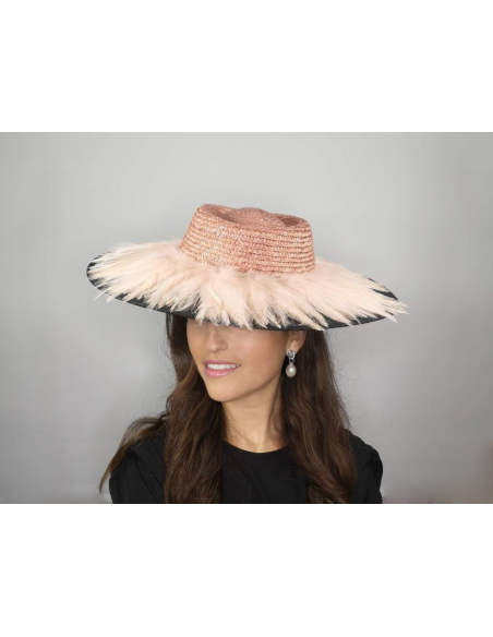 Elegant groom mother wedding hat black and nude pink - Wedding hats for women - 5 Elegant groom mother wedding hat black and nude pink - Wedding hats for women - 5
