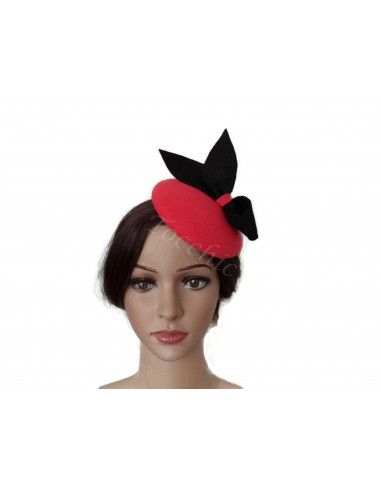Tocado rojo y negro invierno - Pamelas y Tocados para madrinas - 4