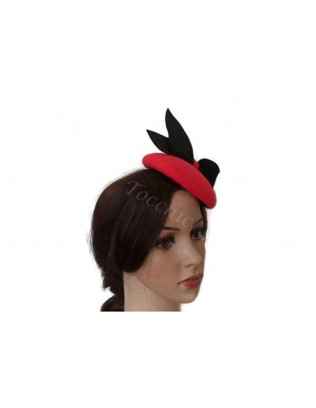 Tocado rojo y negro invierno - Pamelas y Tocados para madrinas - 7 Tocado rojo y negro invierno - Pamelas y Tocados para madrinas - 7