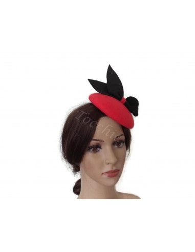 Tocado rojo y negro invierno - Pamelas y Tocados para madrinas - 8