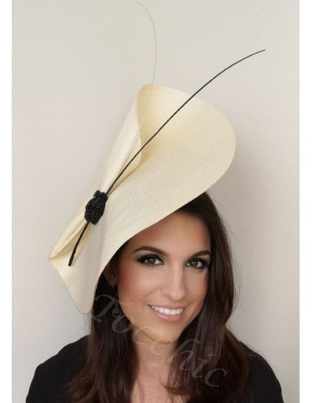 Elegant black and white hat - Bridal Hats & Fascinators - 1