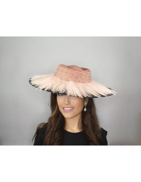 Elegant groom mother wedding hat black and nude pink - Wedding hats for women - 6 Elegant groom mother wedding hat black and nude pink - Wedding hats for women - 6