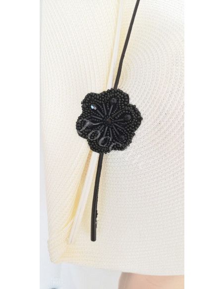 Elegante tocado blanco y negro para boda - Tocados de novia - 3 Elegante tocado blanco y negro para boda - Tocados de novia - 3