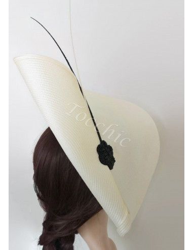 Elegant black and white hat - Bridal Hats & Fascinators - 4