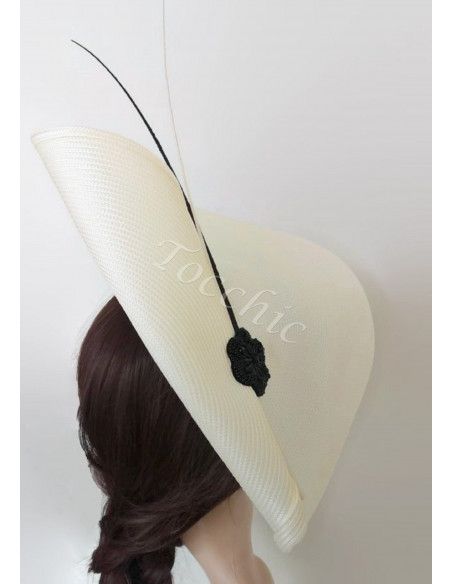 Elegante tocado blanco y negro para boda - Tocados de novia - 4 Elegante tocado blanco y negro para boda - Tocados de novia - 4