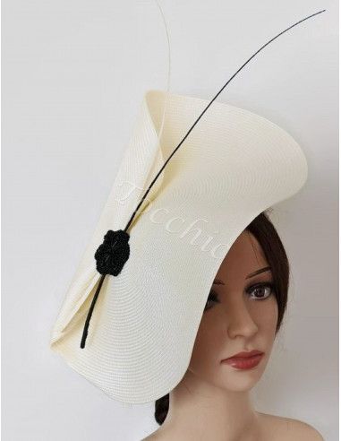 Elegant black and white hat - Bridal Hats & Fascinators - 5