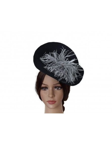 Grey and Navy blue fascinator with feathers - Wedding hats for women - 5 Grey and Navy blue fascinator with feathers - Wedding hats for women - 5