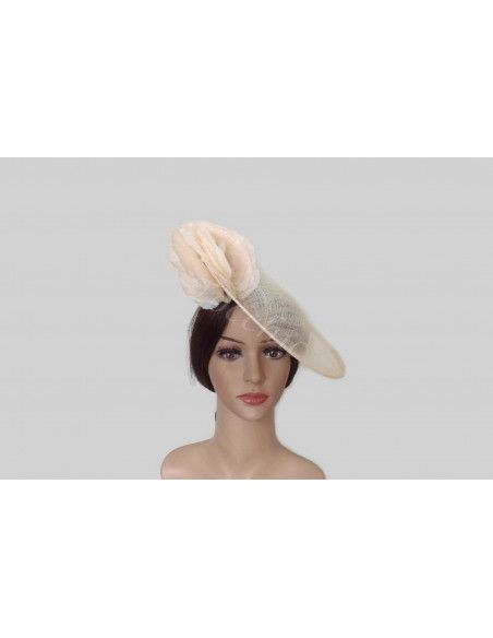 Cream flower hat for woman - Wedding hats for women - 4