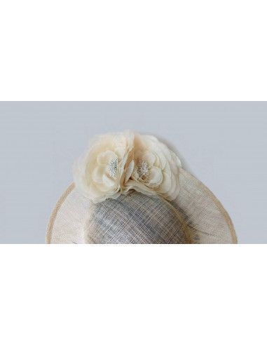 Cream flower hat for woman - Wedding hats for women - 5